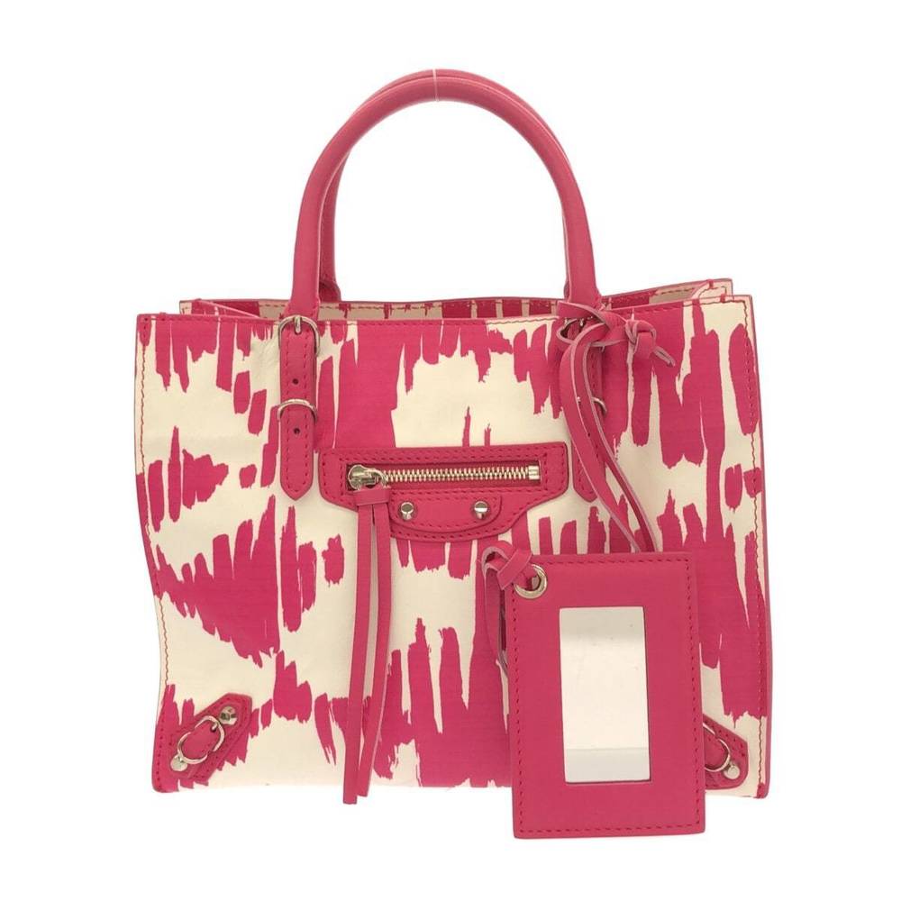Balenciaga Paper Mini Leather Tote Bag Mini Bag Pink White